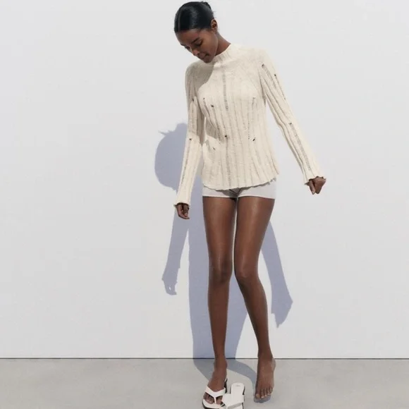 🎁Zara Ribbed Knit Cotton Sweater - New🎁 - Picture 11 of 15